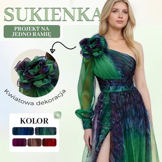 ⏳  50% zniżki przez ograniczony czas💥Modne skośne sukienki na ramiączkach z siateczki z nadrukiem