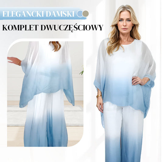 [🔥𝗡𝗔𝗝𝗟𝗘𝗣𝗦𝗭𝗬 𝗦𝗣𝗥𝗭𝗘𝗗𝗔𝗪𝗔]🥰 Elegancki szyfonowy dwuczęściowy komplet damski