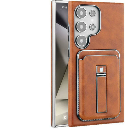 Nastavitelné magnetické pouzdro s držákem a peněženkou pro telefon Samsung