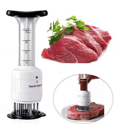 🥩2 v 1 – nástroj na naklepávání masa a injekční stříkačka na omáčku🍖