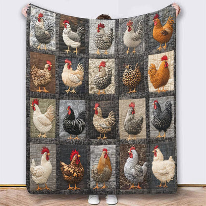 🌲🎁Flanelová deka s potiskem kuřete ve vintage stylu🐔